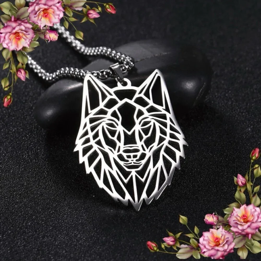 Wolf Pendant Necklace, Stainless Steel‎ Jewelry for Jewelry Gift